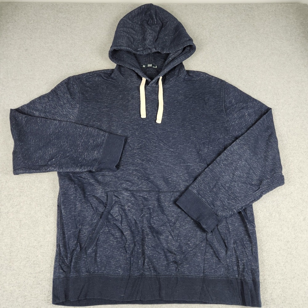 Member's Mark Newport Hoodie Mens XL Navy Slub Knit Kangaroo Pocket Pullover
